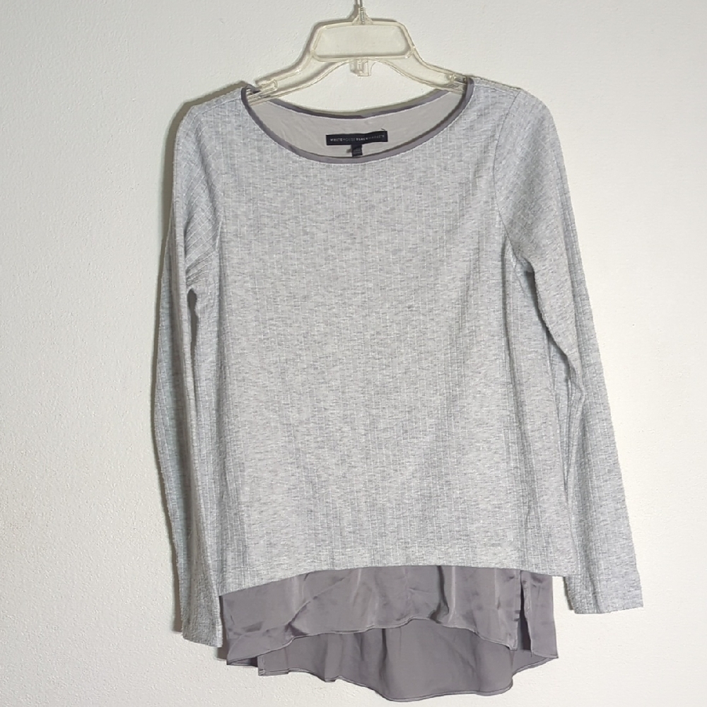 White House Black Market Womens Shirt Long Sleeve Layered Top Twofer 90s Small